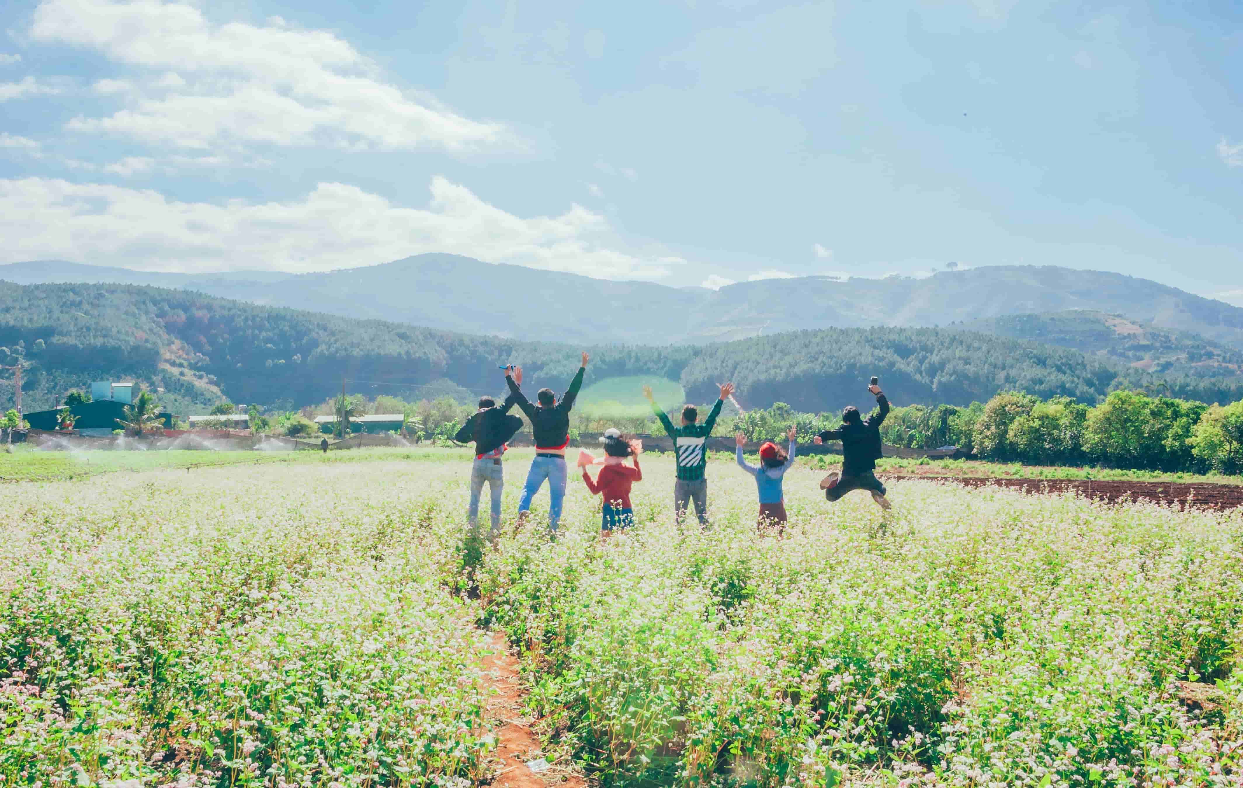 A group of students jumping in the air